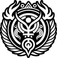 A solid style icon of mercury symbol tattoo vector