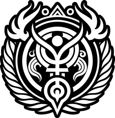 A solid style icon of mercury symbol tattoo