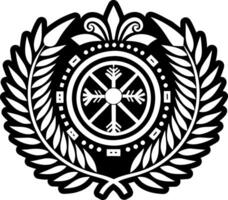 A solid style icon of roman wreath symbol vector