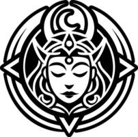 A glyph style icon of somnus deity tattoo vector