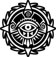 A filled style icon of evil eye tattoo vector