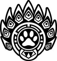 A filled style icon of bear paw symbol vector