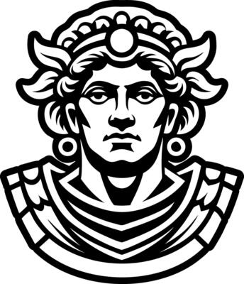 A solid style icon of roman statue tattoo