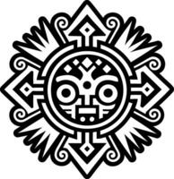 A solid style icon of geoglyphs tattoo vector