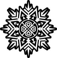 A glyph style icon of snowflake tattoo vector