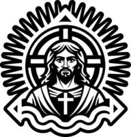 A solid style icon of jesus symbol vector