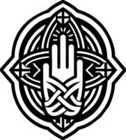 A solid style icon of blessing symbol vector