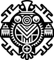 The aztec symbol is shown in black and white vector