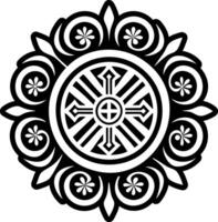 A solid style icon of ancient symbol tattoo vector