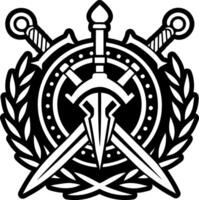 A glyph style icon of crosses swords tattoo vector