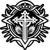 A solid style icon of calvary cross symbol vector