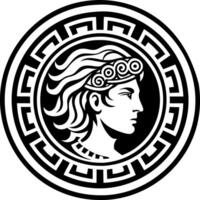 A filled style icon of roman coin symbol vector