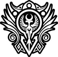 A glyph style icon of mars deity symbol vector