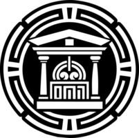 A filled style icon of roman building symbol vector