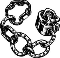 A vintage style illustrator of a rusted chain vector