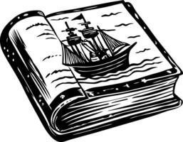 A vintage style illustration of a sailor book vector