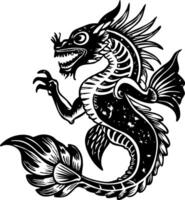 A glyph style illustration of a mythical leviathan vector