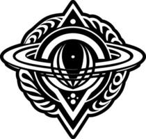 A filled style icon of saturn symbol vector