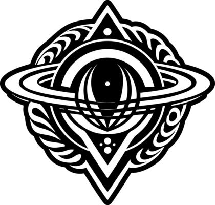 A filled style icon of saturn symbol