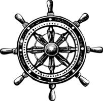 A vintage style illustration of a ship wheel vector