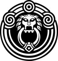 A solid style icon of door knocker tattoo vector
