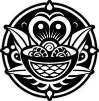 A glyph style icon of hispanic ceviche tattoo vector