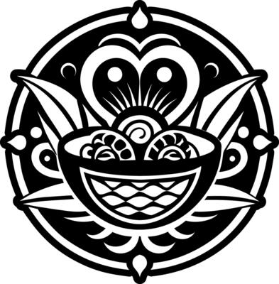A glyph style icon of hispanic ceviche tattoo