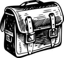 A sketchy style illustration of satchel bag vector