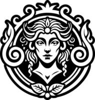 A filled style icon of proserpina goddess symbol vector