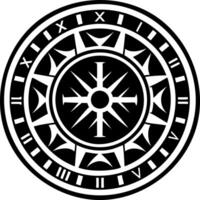 A glyph style icon of roman calendar symbol vector
