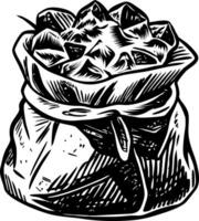 A vintage style illustration of a gemstone sack vector