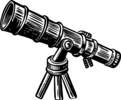 A glyph style illustration of a telescope vector