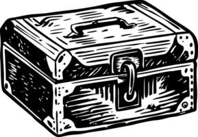 A vintage box illustration in glyph style vector