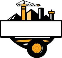 A construction truck with a crane on it vector