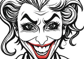 The joker is smiling in this cartoon style drawing vector