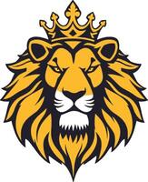 The lion head with a crown on it vector