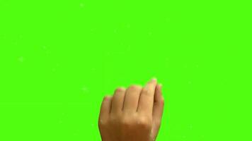 touch and Swipe screen or page of book hand gesture isolated on green screen background chroma key video