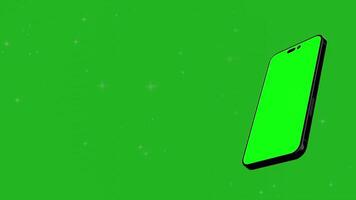 Smartphone green screen isolated on white Smartphone with green screen isolated animation on white background. 4K animation with mobile phone mockup and motion zoom effect video