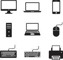 Computer and electronic devices icons vector
