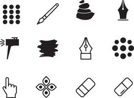 Various black and white icons for various purposes vector