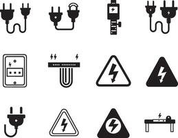 Electricity and power icons set illustration vector