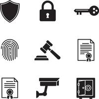 Security and lock icon set vector