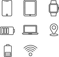Mobile phone icons set illustration vector