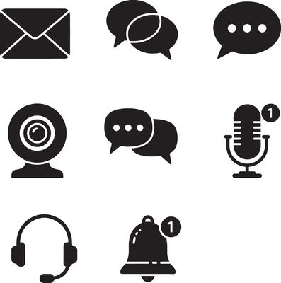 Communication icons set
