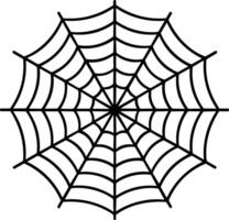 Symmetrical Spider Web Line Art - Halloween Cobweb Outline Design vector