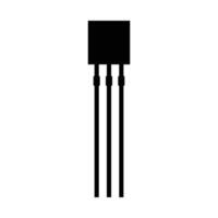 Transistor Silhouette. Black and White Icon Design Elements on Isolated White Background vector