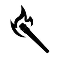 Torch Silhouette. Black and White Icon Design Elements on Isolated White Background vector