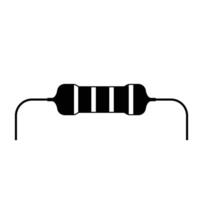 Resistor Silhouette. Black and White Icon Design Elements on Isolated White Background vector