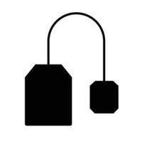 Teabag Silhouette. Black and White Icon Design Elements on Isolated White Background vector