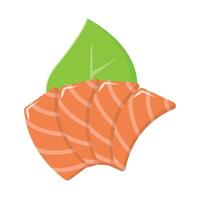 Salmon Sashimi Flat Illustration. Clean Icon Design Element on Isolated White Background vector